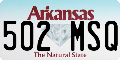 AR license plate 502MSQ