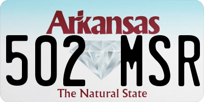 AR license plate 502MSR