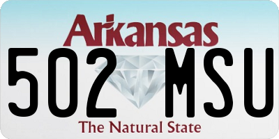 AR license plate 502MSU