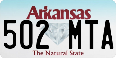 AR license plate 502MTA
