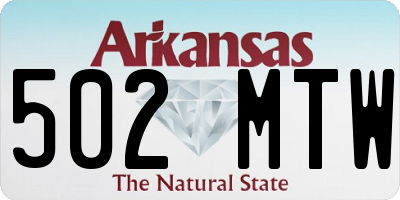 AR license plate 502MTW