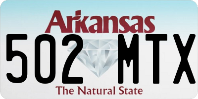 AR license plate 502MTX