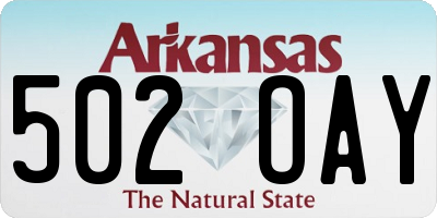AR license plate 502OAY