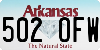 AR license plate 502OFW