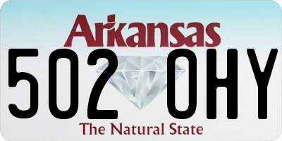 AR license plate 502OHY