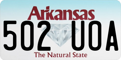 AR license plate 502UOA