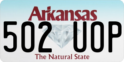 AR license plate 502UOP