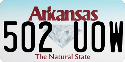 AR license plate 502UOW