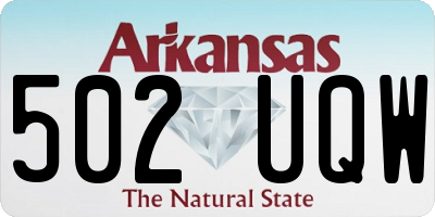 AR license plate 502UQW