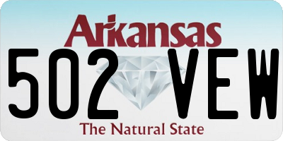 AR license plate 502VEW