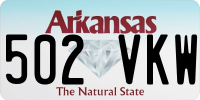 AR license plate 502VKW