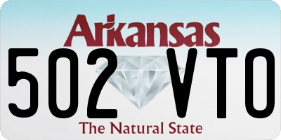 AR license plate 502VTO