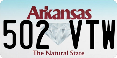 AR license plate 502VTW