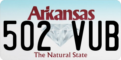 AR license plate 502VUB