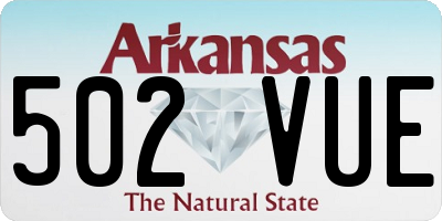 AR license plate 502VUE