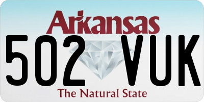 AR license plate 502VUK