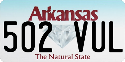 AR license plate 502VUL