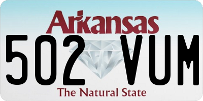 AR license plate 502VUM