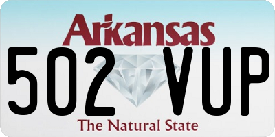 AR license plate 502VUP