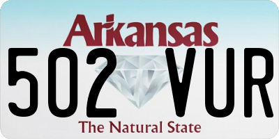 AR license plate 502VUR