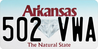 AR license plate 502VWA