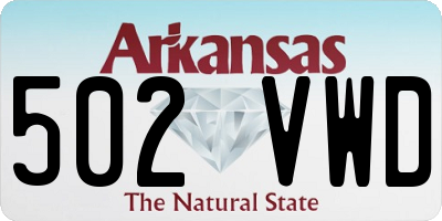 AR license plate 502VWD