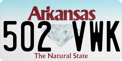 AR license plate 502VWK