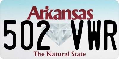 AR license plate 502VWR