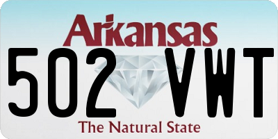 AR license plate 502VWT