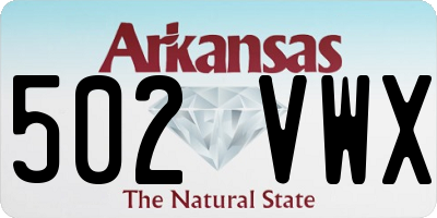 AR license plate 502VWX