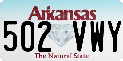 AR license plate 502VWY
