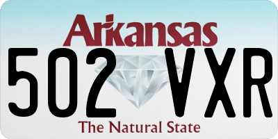 AR license plate 502VXR