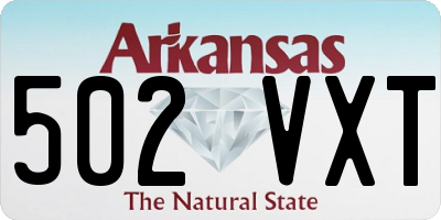 AR license plate 502VXT