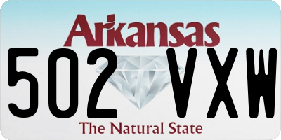 AR license plate 502VXW