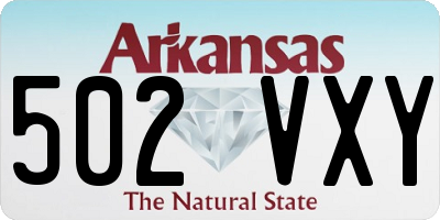 AR license plate 502VXY