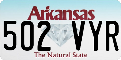 AR license plate 502VYR