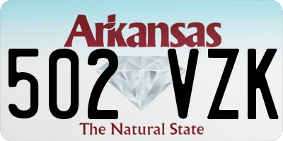 AR license plate 502VZK