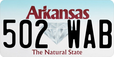 AR license plate 502WAB