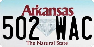 AR license plate 502WAC