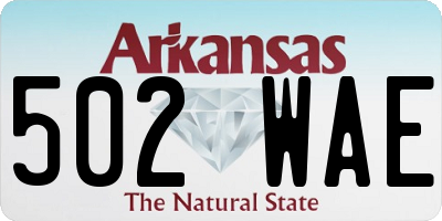 AR license plate 502WAE