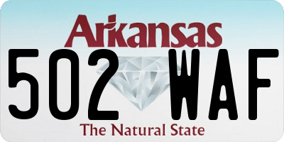 AR license plate 502WAF