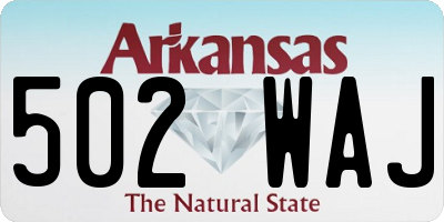 AR license plate 502WAJ