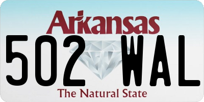 AR license plate 502WAL
