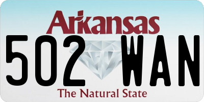 AR license plate 502WAN