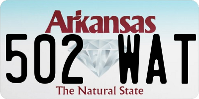 AR license plate 502WAT