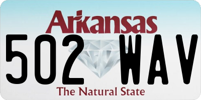 AR license plate 502WAV
