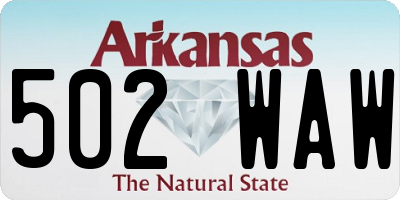 AR license plate 502WAW