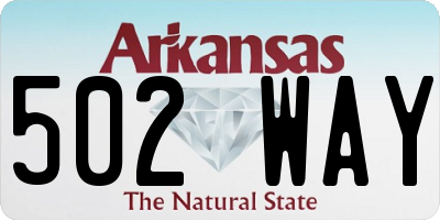 AR license plate 502WAY