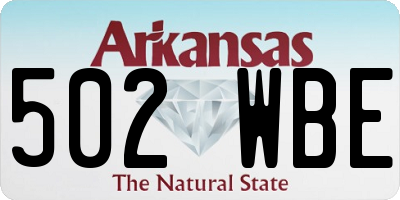 AR license plate 502WBE