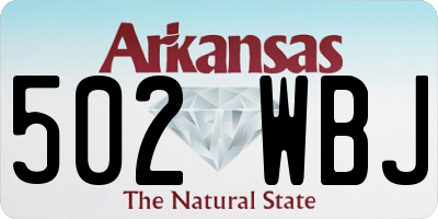 AR license plate 502WBJ
